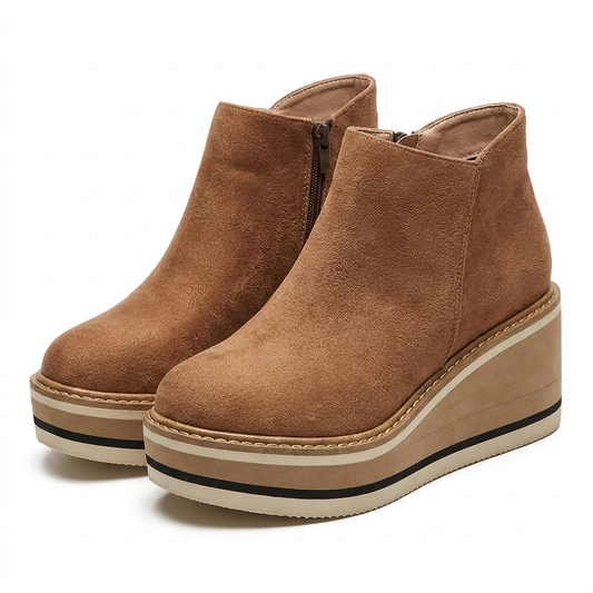 Savana wedge ankle boots on white background